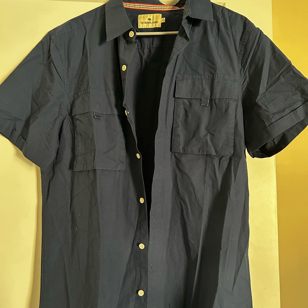 The Normal Brand Navy Casual Button Down Shirt